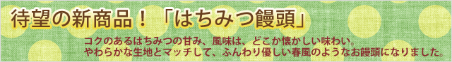 待望の新商品！「はちみつ饅頭」